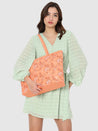 Caprese Snow Laptop Tote Large Printed Women'S Office Handbag Coral