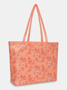 Caprese Snow Laptop Tote Large Printed Women'S Office Handbag Coral