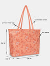 Caprese Snow Laptop Tote Large Printed Women'S Office Handbag Coral