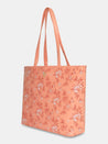 Caprese Snow Laptop Tote Large Printed Women'S Office Handbag Coral