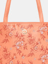 Caprese Snow Laptop Tote Large Printed Women'S Office Handbag Coral