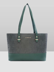 Caprese Syra Large Sage Green Laptop Tote Bag