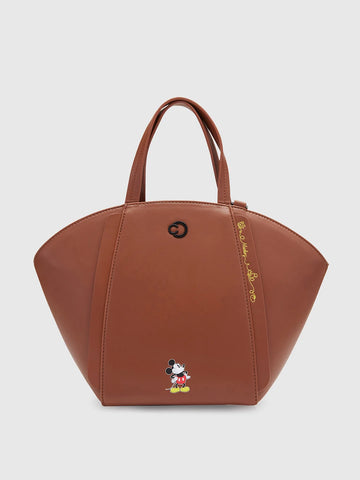 Caprese Disney Inspired Printed Mickey Large Tan Tote Bag