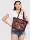 Caprese Tresna Embroidery Tote Handbag Brown