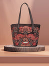 Caprese Tresna Embroidery Tote Handbag Brown