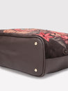 Caprese Tresna Embroidery Tote Handbag Brown