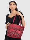 Caprese Tresna Embroidery Tote Handbag Maroon