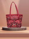 Caprese Tresna Embroidery Tote Handbag Maroon