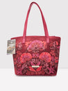 Caprese Tresna Embroidery Tote Handbag Maroon