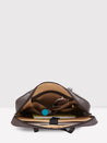 Caprese Tresna Embroidery Laptop Tote Handbag Brown
