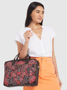 Caprese Tresna Embroidery Laptop Tote Handbag Brown