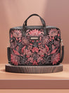 Caprese Tresna Embroidery Laptop Tote Handbag Brown