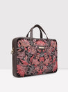 Caprese Tresna Embroidery Laptop Tote Handbag Brown