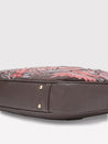 Caprese Tresna Embroidery Laptop Tote Handbag Brown