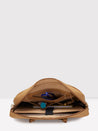Caprese Tresna Embroidery Laptop Tote Handbag Fawn