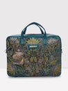 Caprese Tresna Embroidery Laptop Tote Handbag Green