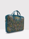 Caprese Tresna Embroidery Laptop Tote Handbag Green