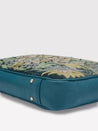 Caprese Tresna Embroidery Laptop Tote Handbag Green