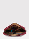 Caprese Tresna Embroidery Laptop Tote Handbag Maroon