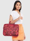 Caprese Tresna Embroidery Laptop Tote Handbag Maroon