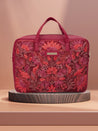 Caprese Tresna Embroidery Laptop Tote Handbag Maroon