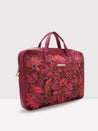 Caprese Tresna Embroidery Laptop Tote Handbag Maroon
