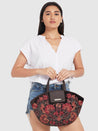 Caprese Tresna Embroidery Tote Handbag Brown