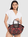 Caprese Tresna Embroidery Tote Handbag Brown
