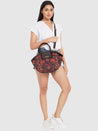 Caprese Tresna Embroidery Tote Handbag Brown