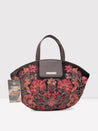 Caprese Tresna Embroidery Tote Handbag Brown