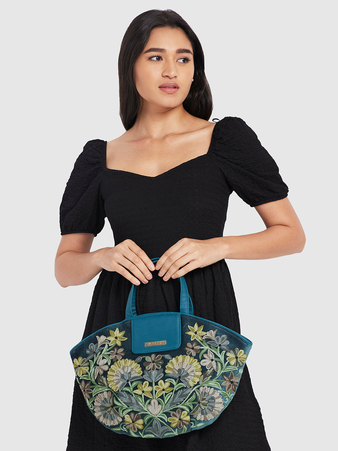 Buy Caprese womens ROMAIN T NAVY BLUE Tote Bag at