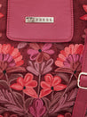 Caprese Tresna Embroidery Tote Handbag Maroon