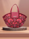 Caprese Tresna Embroidery Tote Handbag Maroon