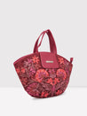 Caprese Tresna Embroidery Tote Handbag Maroon