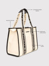 Caprese Trinity Tote Medium Solid Women'S Office Handbag Cream