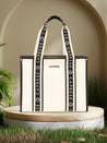 Caprese Trinity Tote Medium Solid Women'S Office Handbag Cream