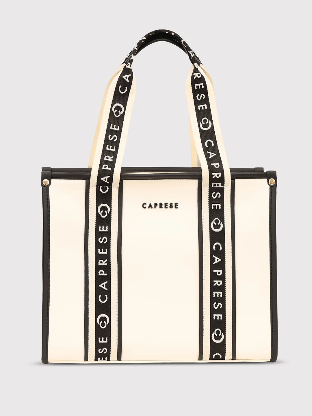 Caprese Trinity Tote Medium Solid Women'S Office Handbag Cream