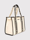 Caprese Trinity Tote Medium Solid Women'S Office Handbag Cream