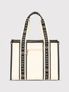 Caprese Trinity Tote Medium Solid Women'S Office Handbag Cream