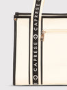 Caprese Trinity Tote Medium Solid Women'S Office Handbag Cream