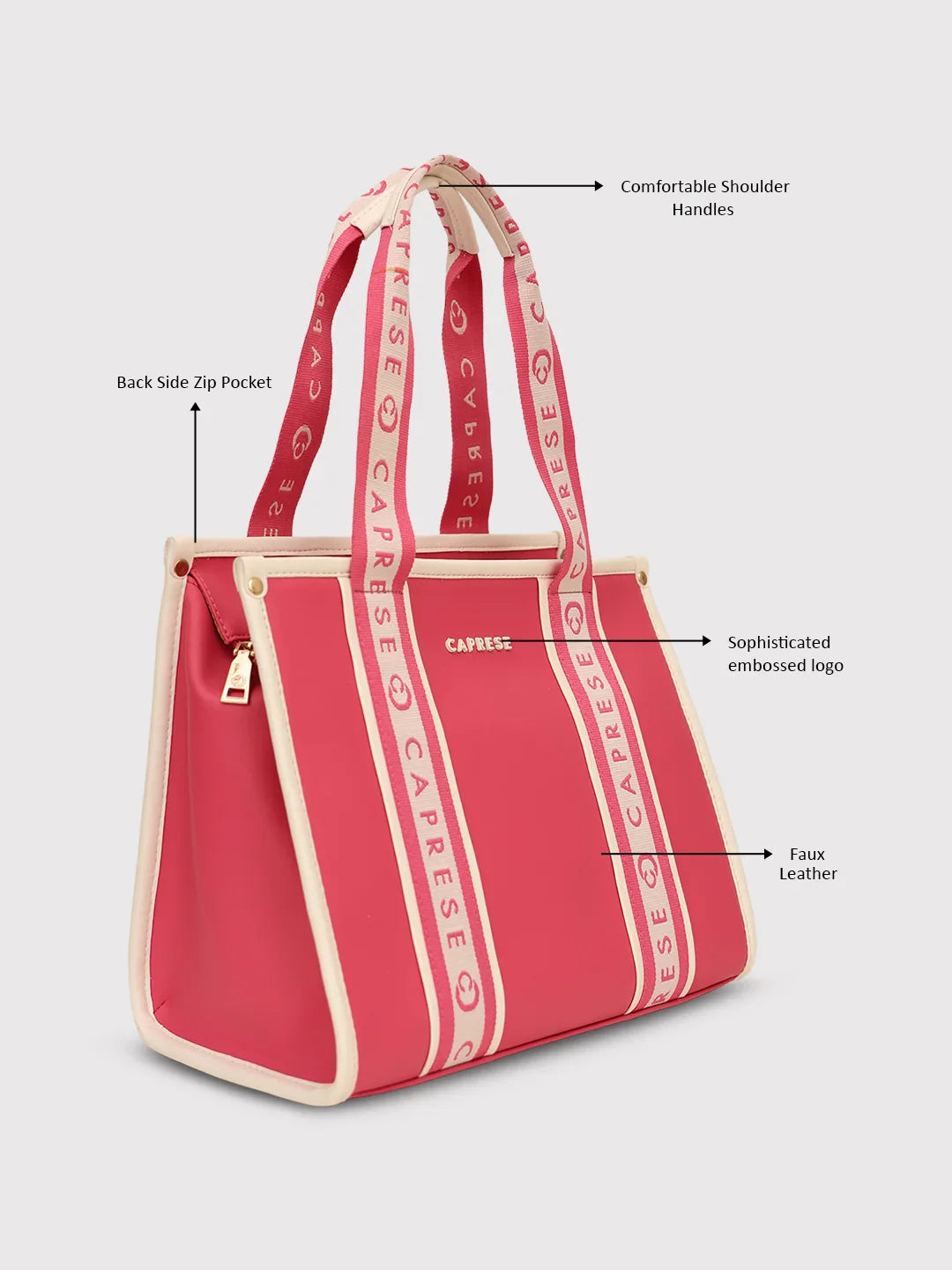 Buy Caprese Trinity Medium Fuchsia Tote Bag Caprese Bags