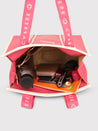 Caprese Trinity Tote Medium Solid Women'S Office Handbag Fuchsia