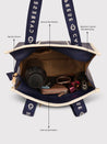 Caprese Trinity Tote Medium Solid Women'S Office Handbag Navy