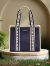 Caprese Trinity Tote Medium Solid Women'S Office Handbag Navy