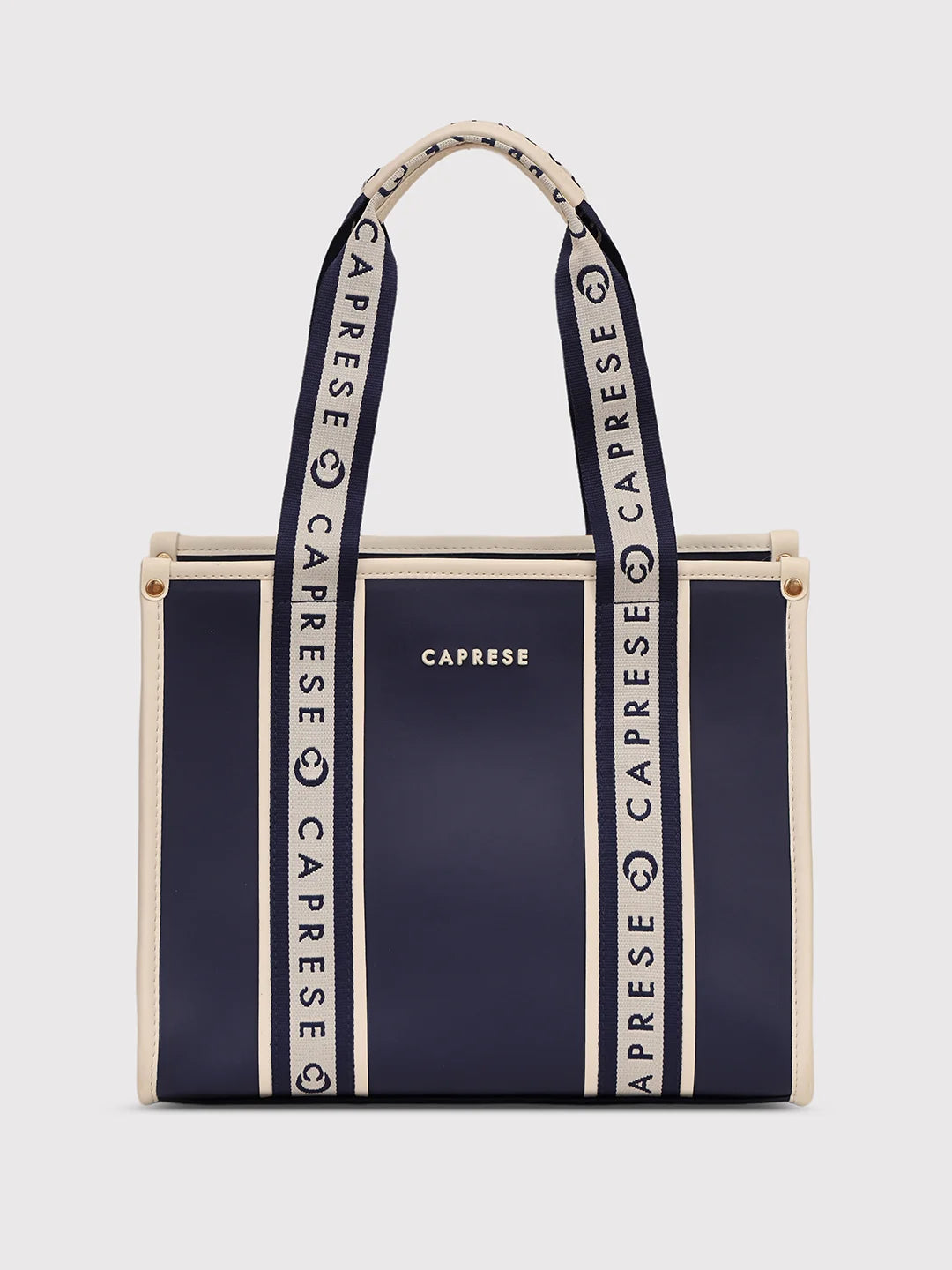 Caprese Trinity Tote Medium Solid Women'S Office Handbag Navy