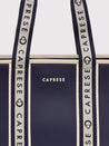 Caprese Trinity Tote Medium Solid Women'S Office Handbag Navy