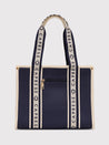 Caprese Trinity Tote Medium Solid Women'S Office Handbag Navy
