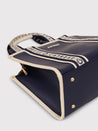 Caprese Trinity Tote Medium Solid Women'S Office Handbag Navy