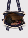 Caprese Trinity Tote Medium Solid Women'S Office Handbag Navy