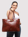 Caprese Treza Laptop Tote Large Tan